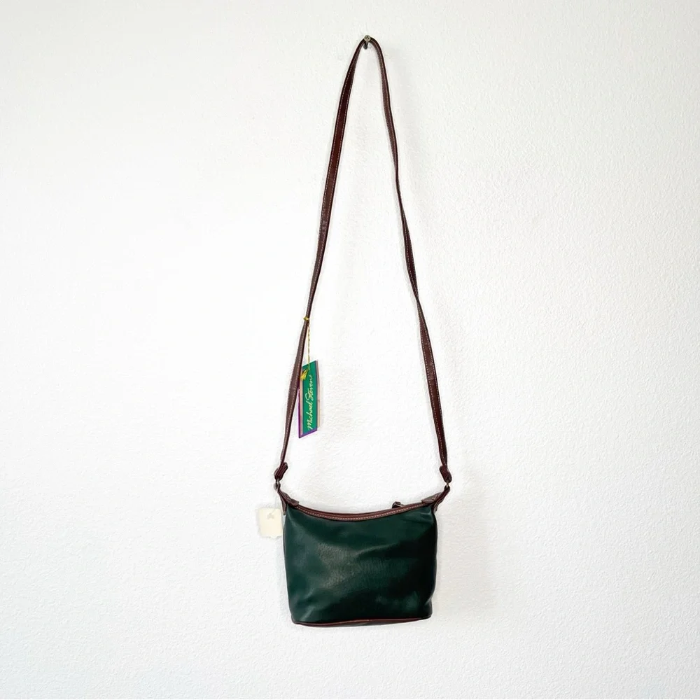 VTG Michael Stevens Y2K Small Retro Bag Crossbody Purse Green Brown Boho Grunge